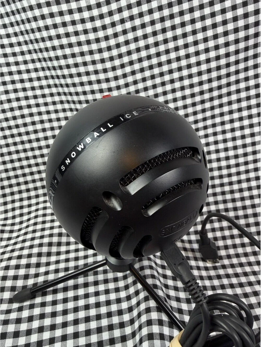 Blue Snowball iCE USB Condenser Microphone Black Tripod Cable Tested Working